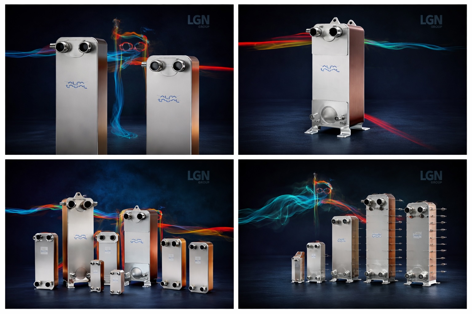 Brazed plate heat exchanger models and sizes