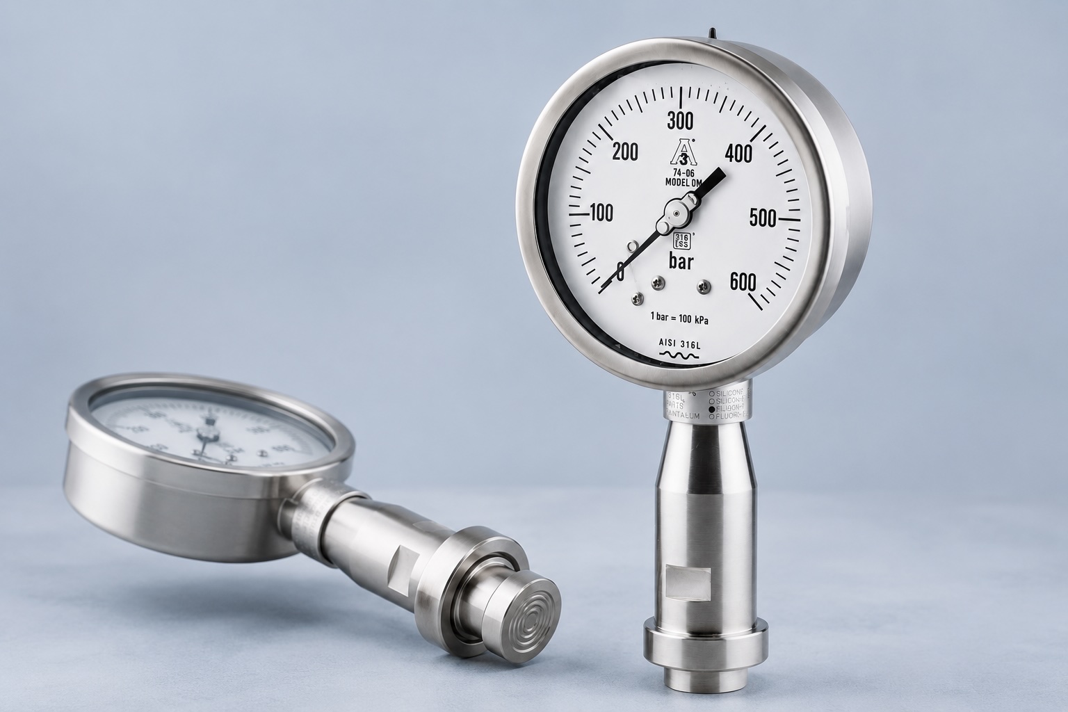 Industrial application of Nuova Fima OM Series diaphragm pressure gauge
