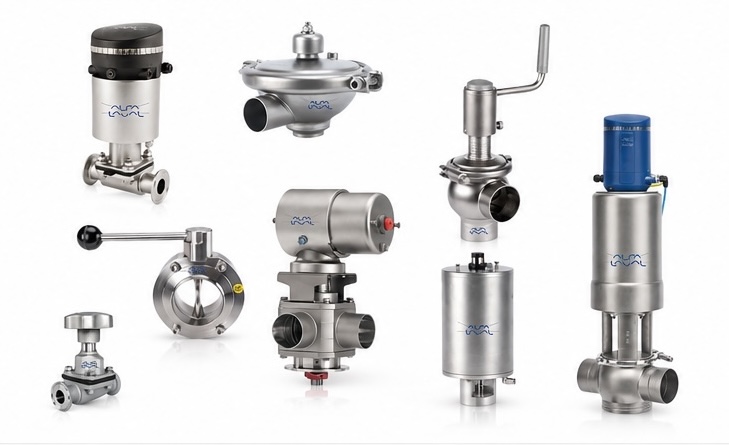 Hygienic sanitary valves for food dairy beverage and pharmaceutical processing
