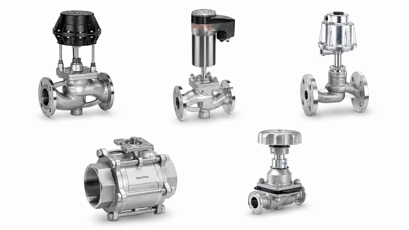 Industrial valves for process utilities chemical water and manufacturing applications