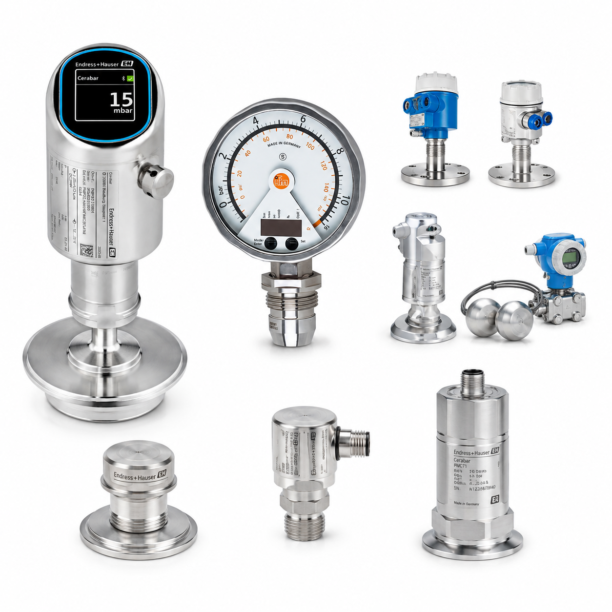Industrial pressure measurement instruments gauges and transmitters